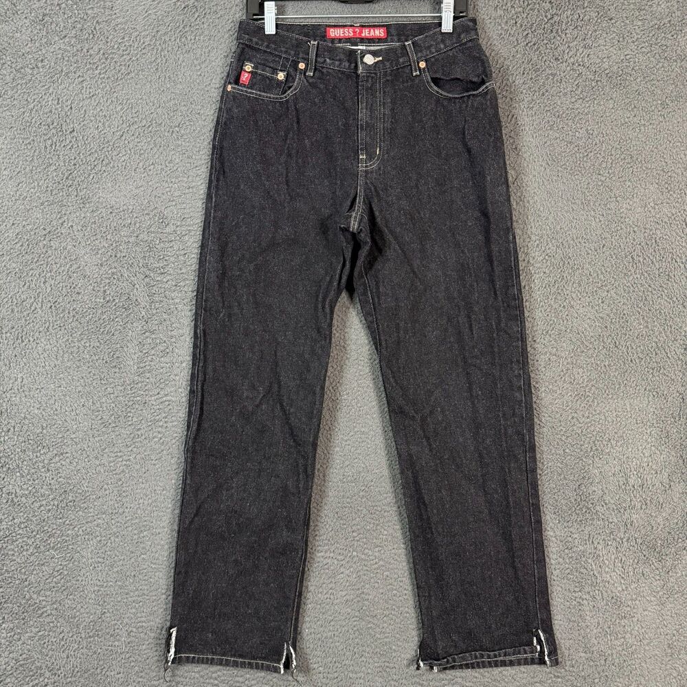 Vtg Guess Jeans Mens 31x32 (Fits 29x31) Black Relaxed Fit Denim Made in USA